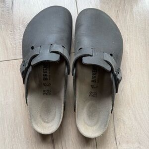 Birkenstock Boston Clogs Black oiled leather